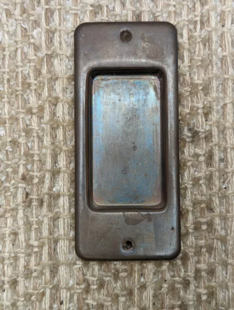 Single Antique Stamped Brass Pocket Door Hardware Pull