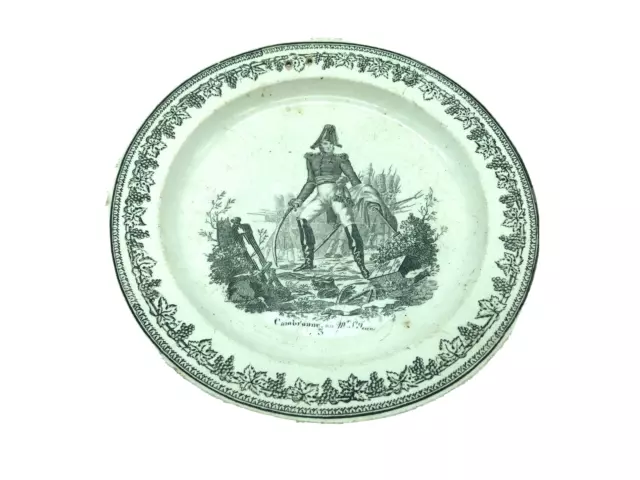 Assiette Creil Montereau militaria empire Napoleon Cambronne