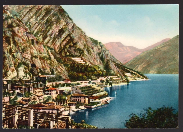 Limone Lago Di Garda Brescia Cartolina Panorama Fg N - M. Rossi