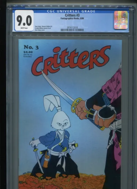 Critters #3 (1986) CGC 9.0 [WHITE PAGES] Early Usagi Yojimbo