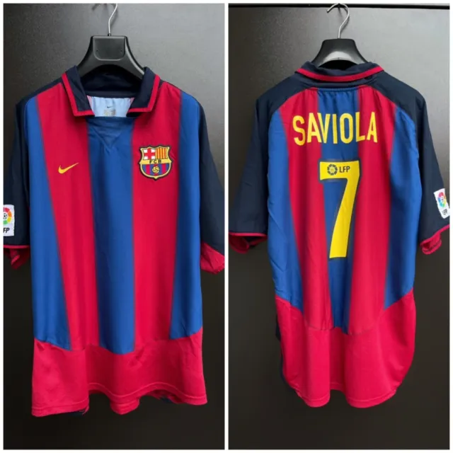 SELTENES Barcelona #7 Javier Saviola 2003/2004 Spielerproblem? Heimtrikot...