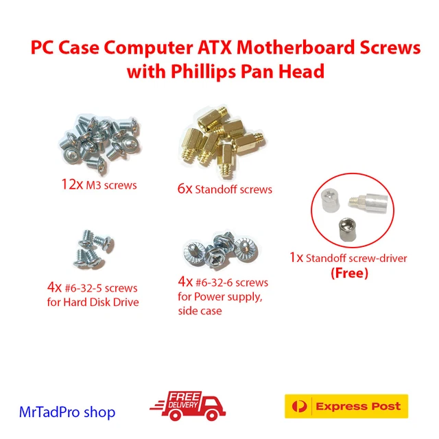 PC CASE COMPUTER ATX Motherboard Screws with Phillips Pan Head M3