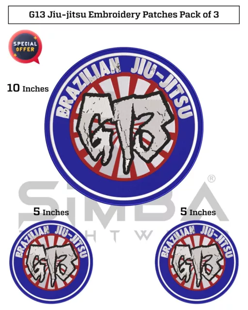 G13 Jiujitsu Gi Patches Martial Arts Club Patches Bjj Kimono Embroidery Patches