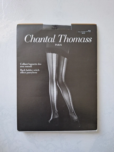Collant Chantal Thomass Baguette Dos Avec Nœuds - Taille 2, Noir, Neuf Avec étiquettes
