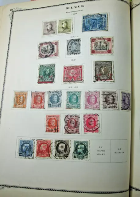 1920's Sheets of 45 Belgium & Belgian East Africa Stamps from 1929 Scott's Album