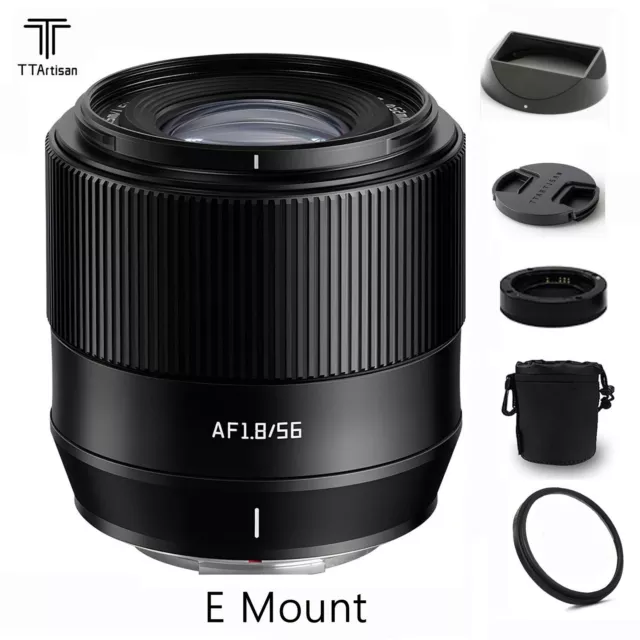 TTArtisan 56mm F1.8 AutoFous-Kameraobjektiv mit großer Objektiv für Sony E Mount