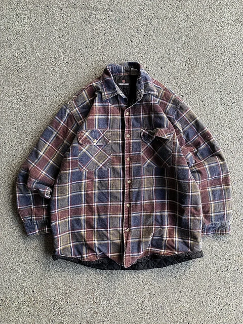 Vintage 2000s Turning Point ￼Flannel Jacket Button Sweatshirt Plaid Quilted Sz L