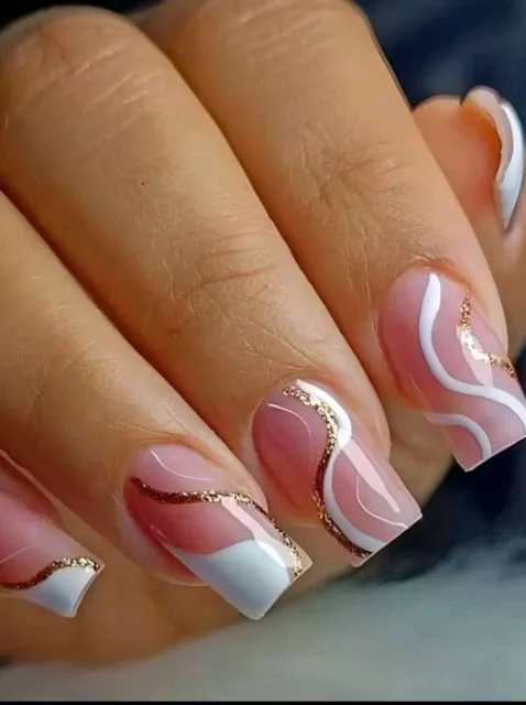 NAILS PRES ON Beautiful Nails Design $12.00 - PicClick