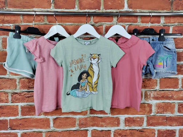 Girls Bundle Age 4-5 Years M&S Next Summer Tops Shorts Princess Jasmine 110Cm