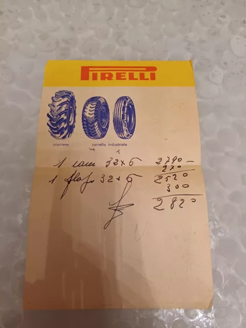 Materiale Cartaceo Pubblicitario Pirelli Pneumatici Anni 50