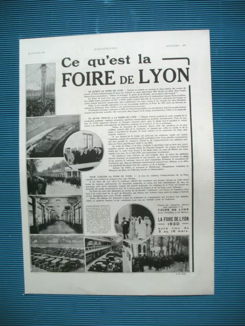 Publicite De Presse La Foire De Lyon French Ad 1930