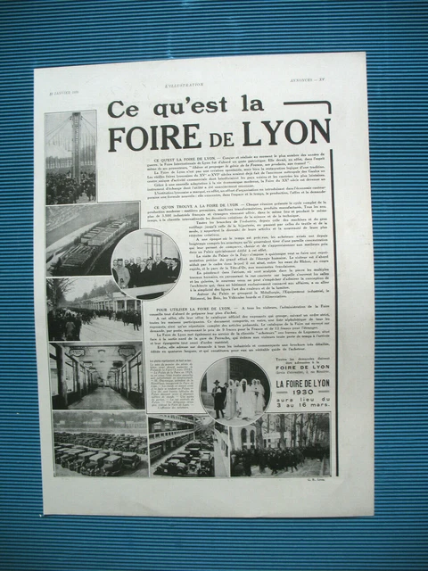 Publicite De Presse La Foire De Lyon French Ad 1930