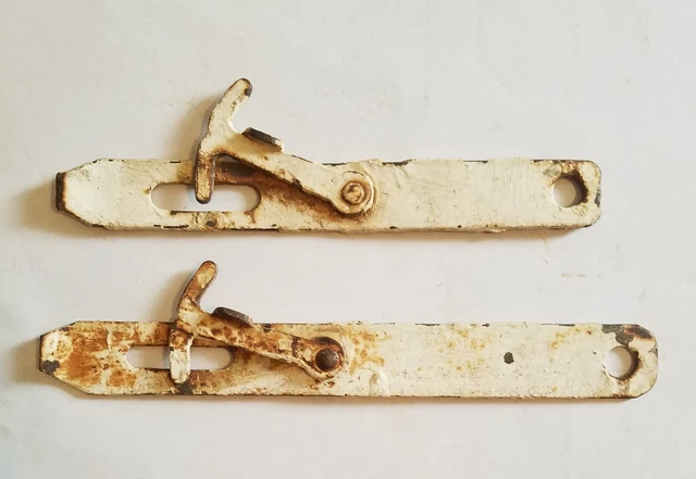 Vintage 2 Barn Door Latch and Hooks, a small latch and two random pieces.   M301 4