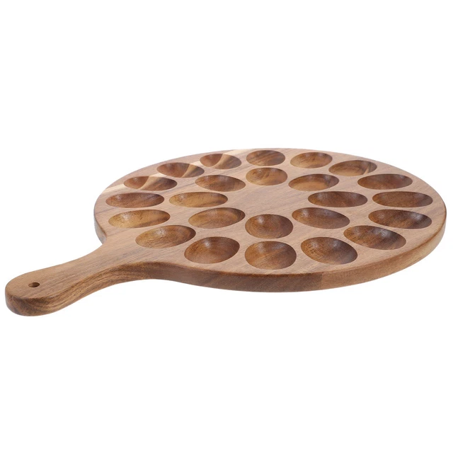 HOMLA Fincan Plat De Service Moderne Rond 6 Pièces - Porcelaine Et Bambou, 30 Cm, Noir - Idéal Apéritifs Et Fêtes