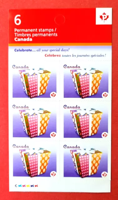 Canada Stamp 2435a (BK446) "Celebration" Booklet Pane of 6 MNH 2011