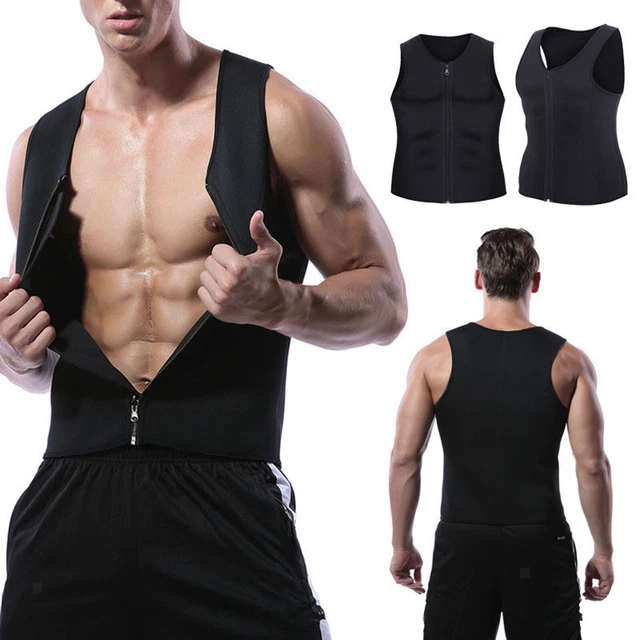 MEN'S NEOPRENE SAUNA Vest Sweat Shirt Redu Fat Body Shaper Gym £12.95