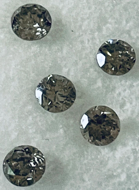5 Natural Champagne Brilliant Cut Diamonds SI2-12 @ .40 carat each 2 Carat TW