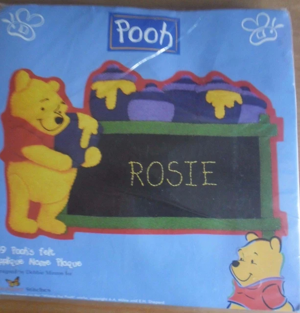 Brandneu in Verpackung Puuh's Filz Applikation Namensschild 28 x 18 cm