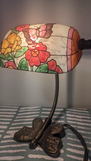 Tiffany Style Butterfly Design Stained Glass table , desk Lamp