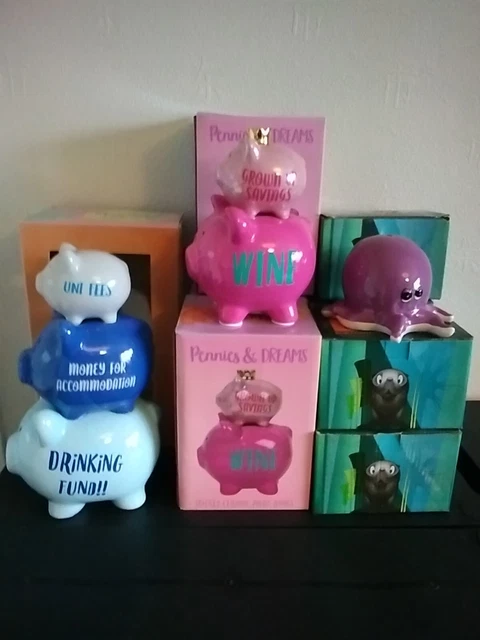 Job Lot Money Boxes X 9 ( 5090 )