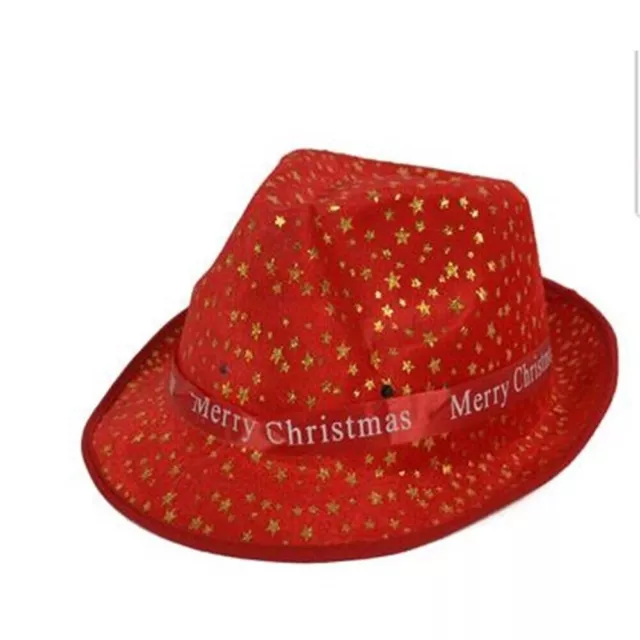Cappello copricapo rosso di natale con luci merry christmas decorazioni natalizi