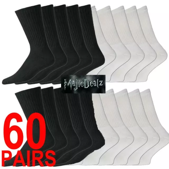 60 Pairs Mens Cotton Rich Sport Work Socks Size 6-11 Wholesale Job Lot