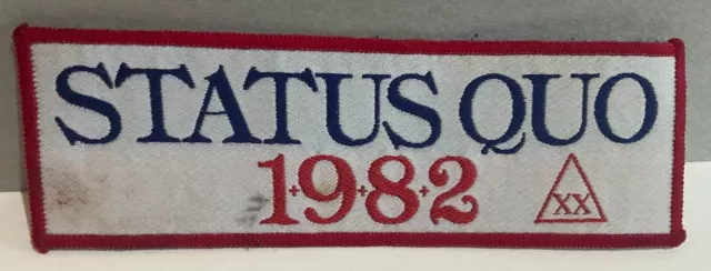 STATUS QUO 1982 TOUR PATCH Original vintage 1980’s rock music fabric badge