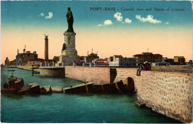 CPA AK PORT-SAID General View - Statue of Lesseps EGYPT (1325277)