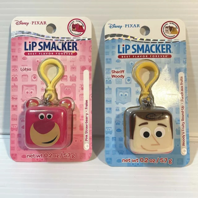 Set of 2 - Disney Pixar Toy Story Lip Smackers Sheriff Woody & Lotso