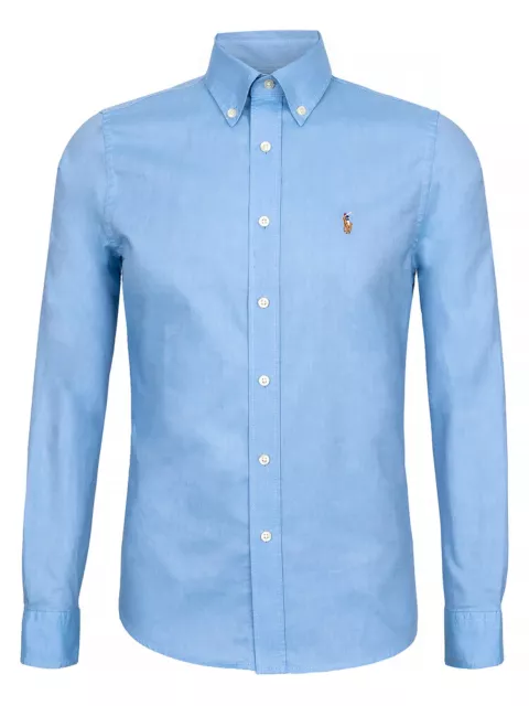 Polo Ralph Lauren Herren Hemd Iconic Oxford Shirt Blau Slim Fit NEU