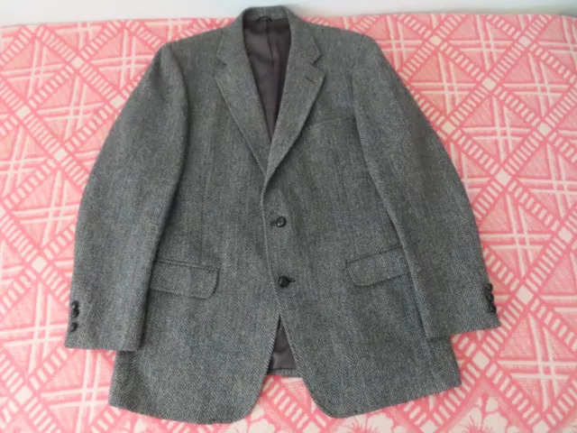 vintage haarr bros X Harris Tweed herringbone wool blazer jacket  2 button