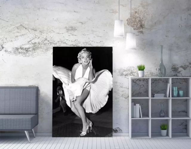Marilyn Monroe Iconic Vintage Photo Black & White -Canvas Wall Art Print Artwork 2