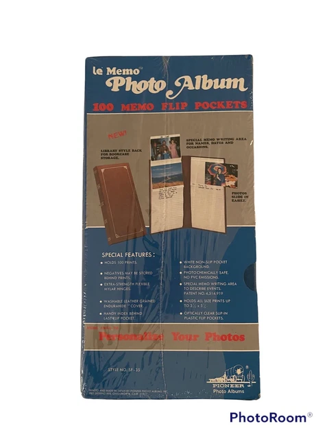 NUEVO Álbum de Fotos de Colección Pioneer Le Memo Azul 100 Fotos Bolsillos Abatibles Tarjetas de Receta