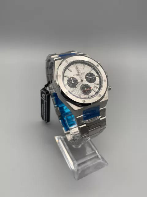 Pagani Design 1707 Quarz-Chronograph, Saphirglass, 10ATM , Weiß, Armbanduhr