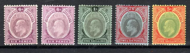 Nigeria - Southern Nigeria 1907-11 6d to 5s SG 39-41 MH