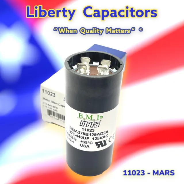 Mars 11023 Motor Run Capacitor 378-440Mfd 110-125Vav By Liberty Capacitors Usa