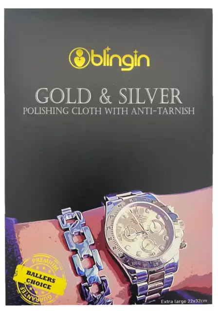 Gold Silver watch Jewellery Cleaner Anti Tarnish Polish Polishing Cloth 22x32cm