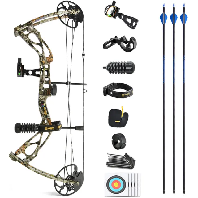 Compound Bow Kit 0-60lbs Archery Arrow Target Adults Hunting Shooting SANLIDA X8