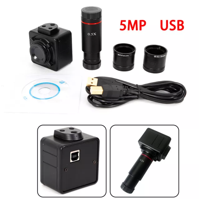 5MP HD Microscope Digital Electronic Eyepiece Camera with C Mount Adapter USB