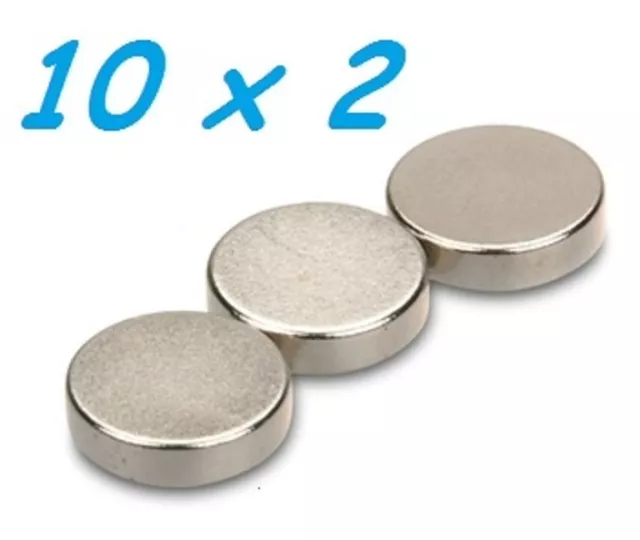 10 Magneti Neodimio 10X2 Mm Calamita Potente Fimo Ceramica Magnete Calamite