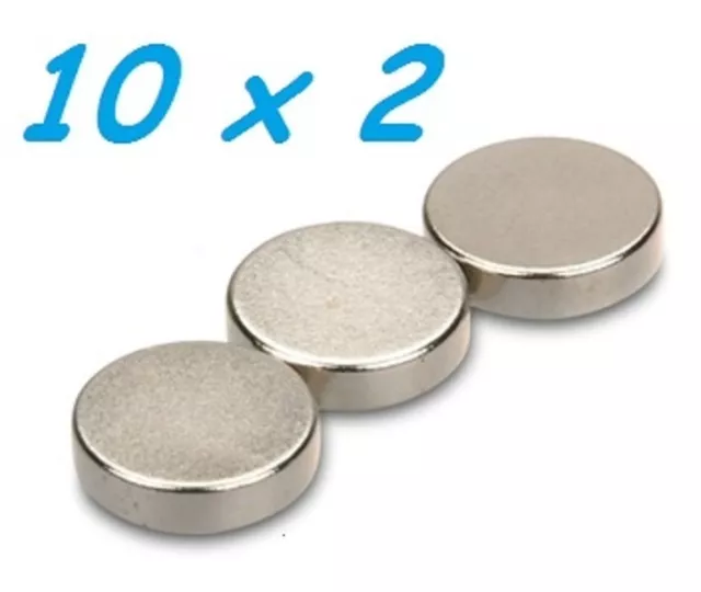 50 Magneti Neodimio 10X2 Mm Calamita Potente Fimo Ceramica Magnete Calamite