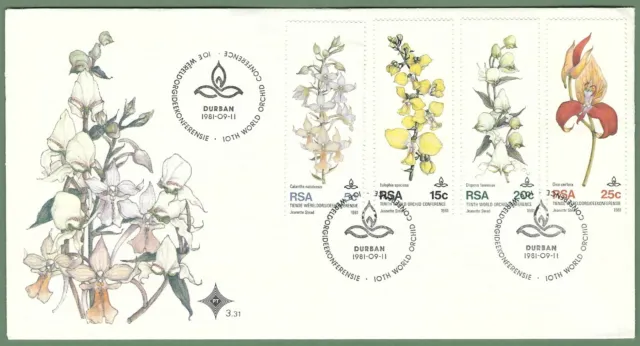 Südafrika - FDC 10. Internationale Orchideen-Konferenz 1981 Mi. 590-593