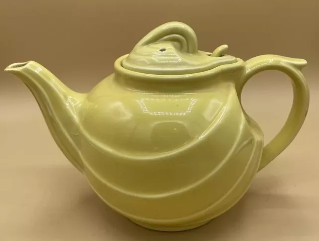 Vtg Mcm Hall Yellow Teapot, Made in USA Art Deco