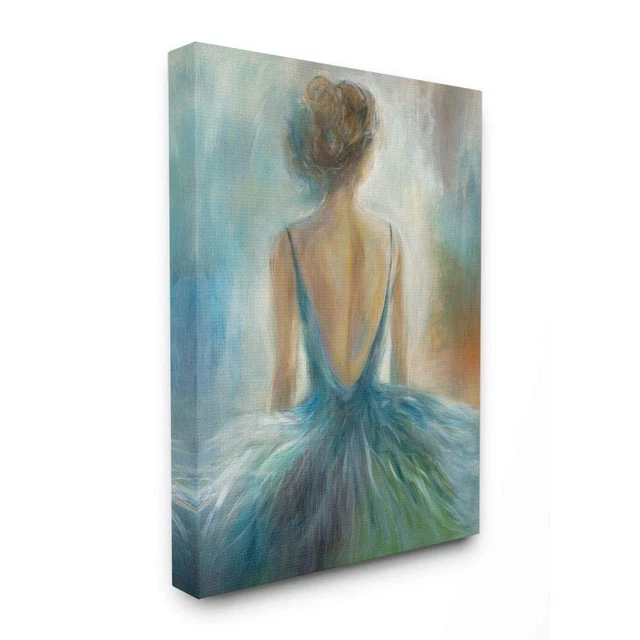 Pintura de figuras Stupell Industries Ballet Girl azul naranja, diseño de terceros con...