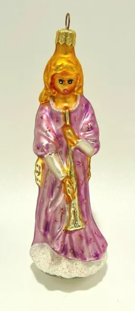 Christopher Radko Angel With Horn Blown Glass Ornament Christmas Holiday 1997