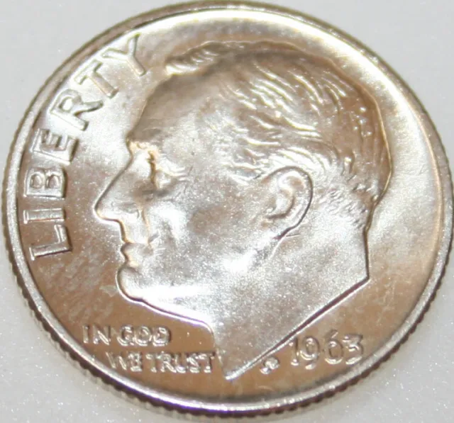 1963-D Roosevelt Dime Uncirculated BU 90% Silver