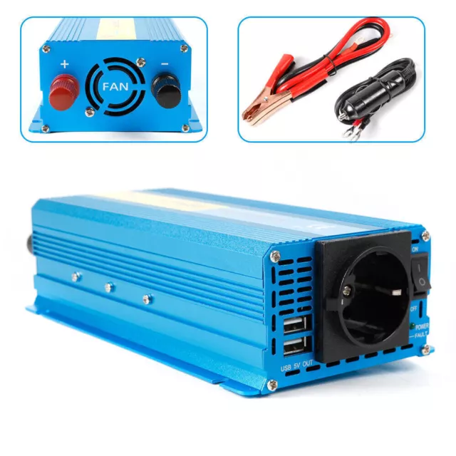 Spannungswandler 1000w 2000w Reiner Sinus Wechselrichter Inverter 12V auf 230V