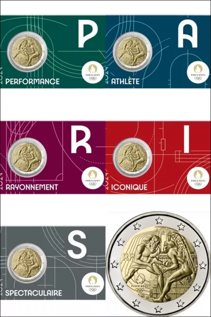 Francia 5 X 2 Euro 2024 Conm.j.olimpicos Paris 2024 - En Coincard -