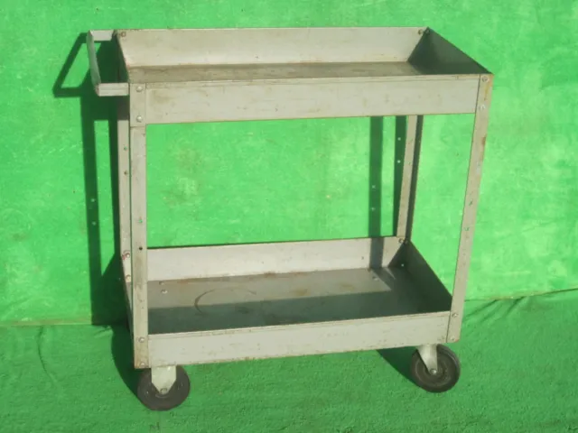 SHOP UTILITY SERVICE PUSH ROLLING WHEEL STEEL HAND TOOL CART 30 x 16 2 TRAY