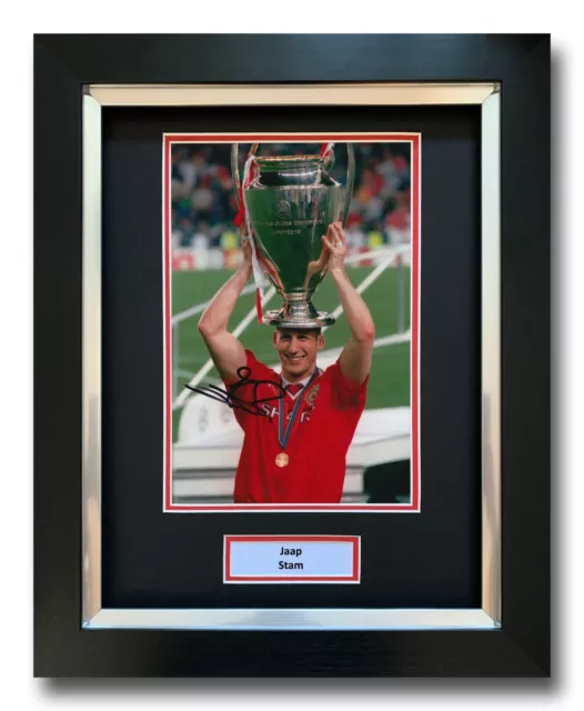 Jaap Stam Hand Signed Framed Photo Display - Manchester United Autograph.